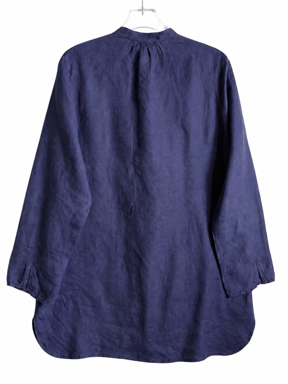 Eileen Fisher 100% Linen Purple Mandarin Collar Tunic Top - Picture 6 of 7